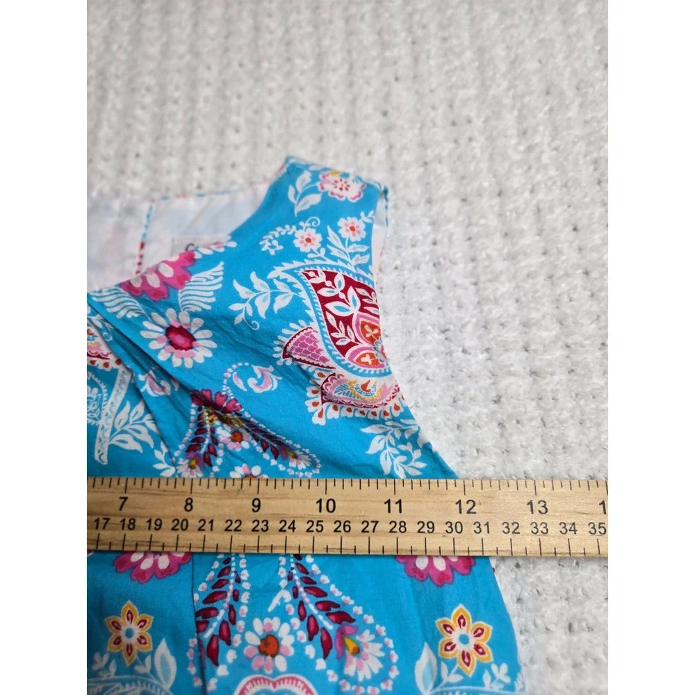 Counting Daisies Girls‎ Blue Paisley Floral Lace Trim Dress Size 5